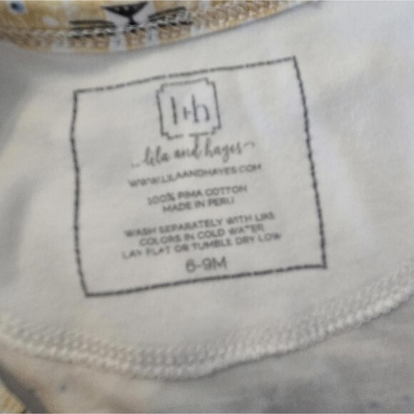 Lila And Hayes Pima Cotton 6-9 Month Footie Pajamas Lion Print - Picture 4 of 6